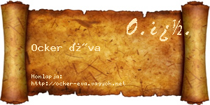 Ocker Éva névjegykártya